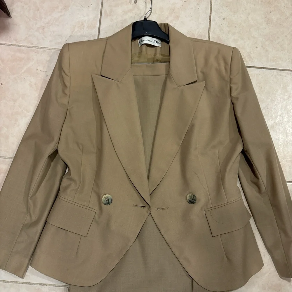 Dior Classic Beige Blazer and Skirt Set